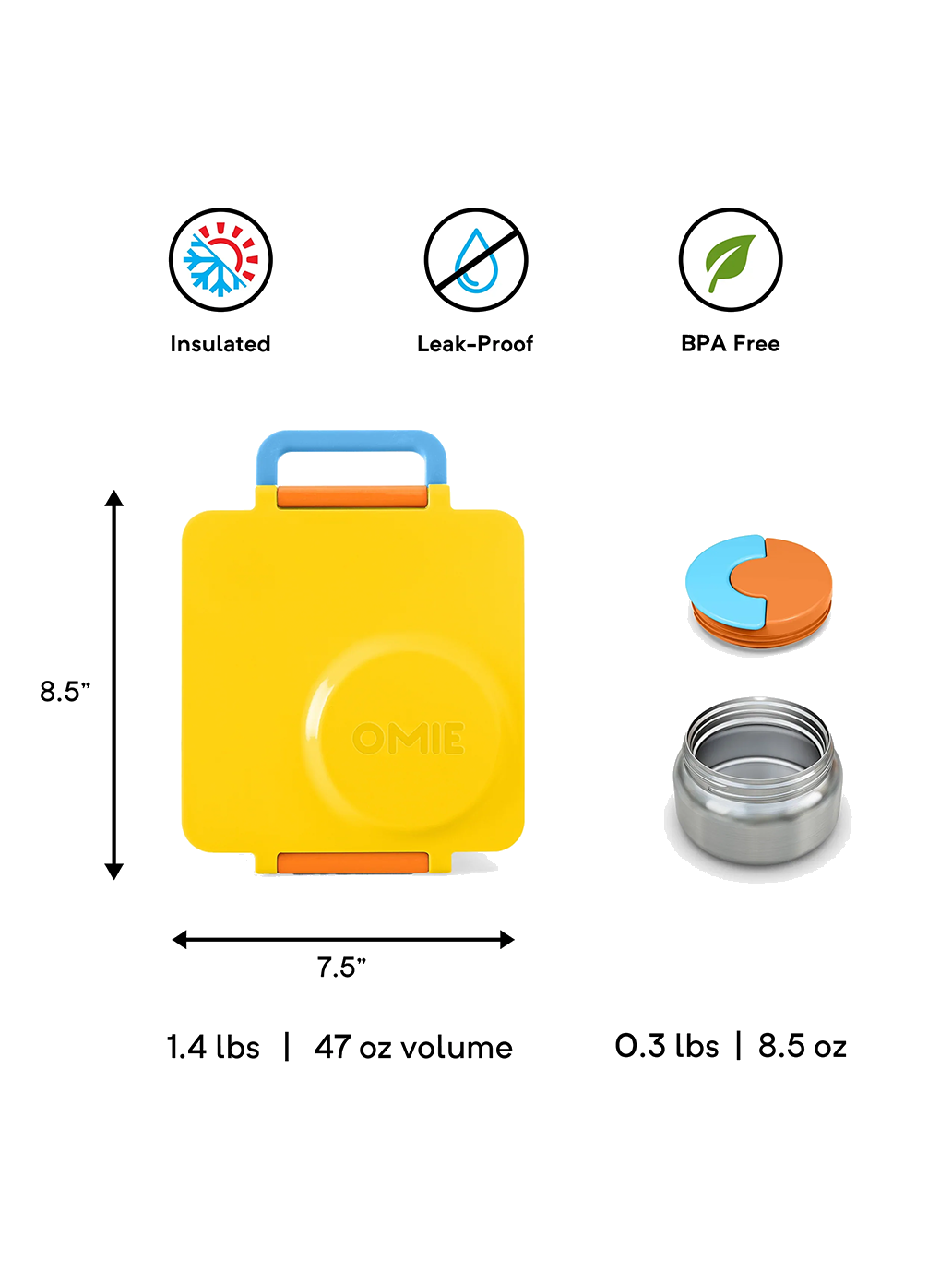 Fiambrera OmieBox con termo y compartimentos