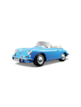 A large metal model of a Porsche Cabriolet car blue