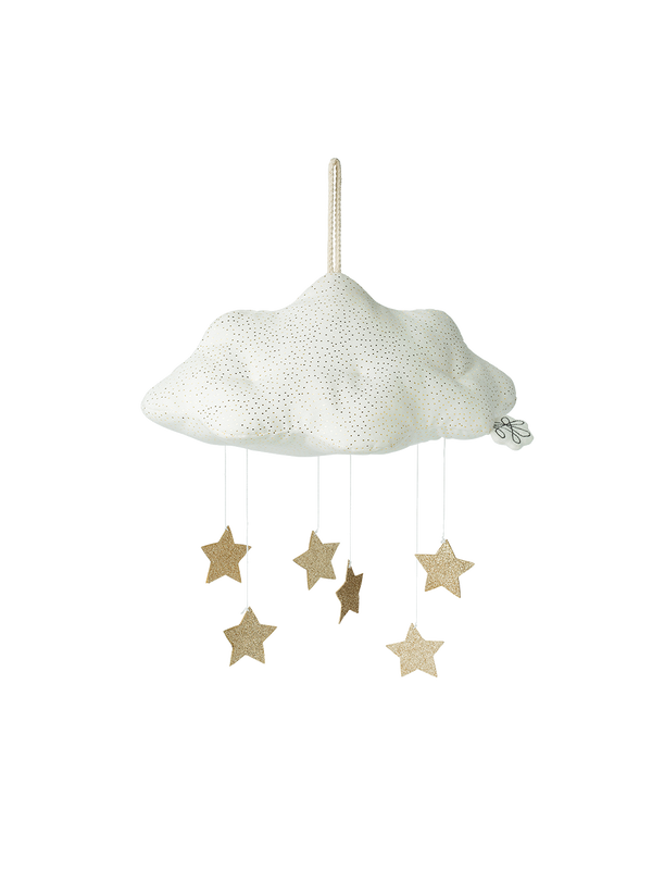 Soft mobile with glittery stars white