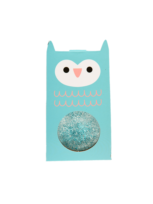Rubber ball with glitter owl