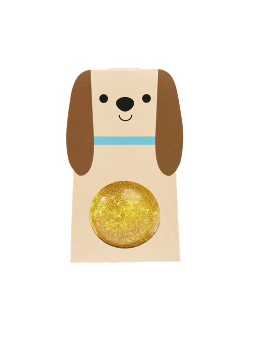 Rubber ball with glitter dog