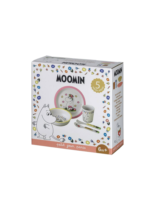 Melamine dish set for kids moomin rose