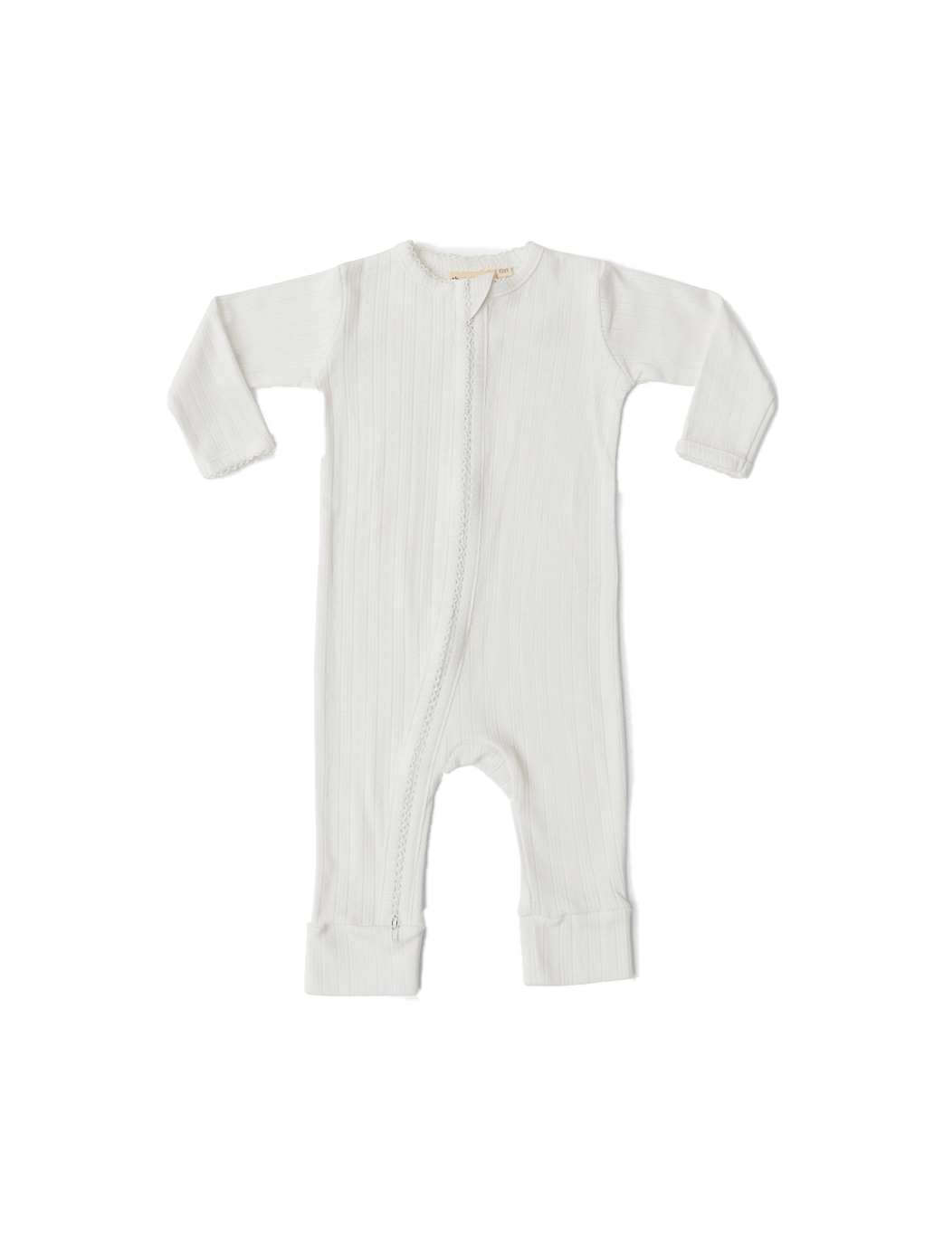 Allie pointelle baby onesie with zipper