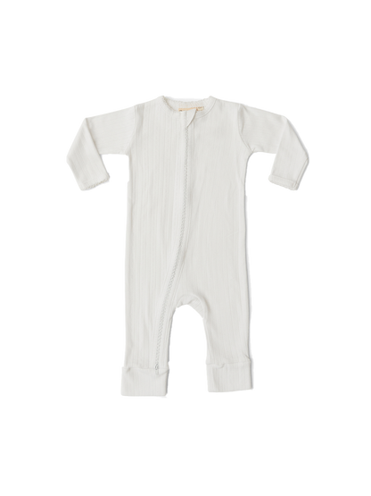 Allie pointelle baby onesie with zipper