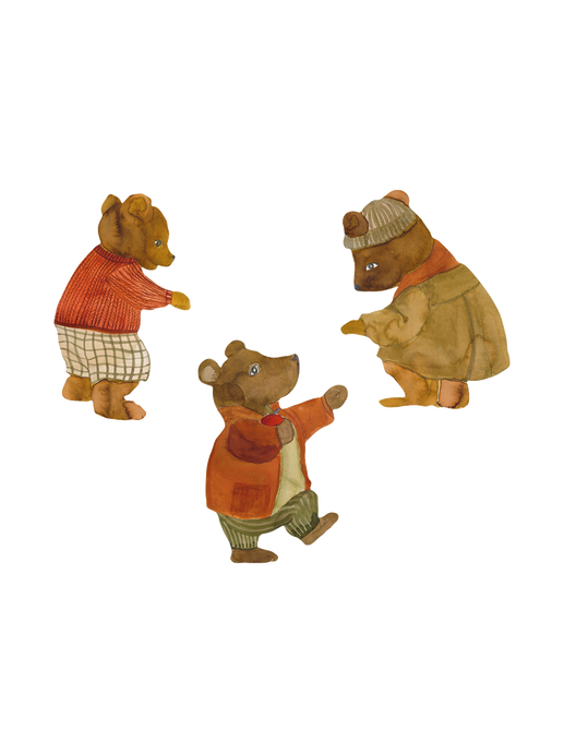 Wall sticker Wallstories Bear three little bears