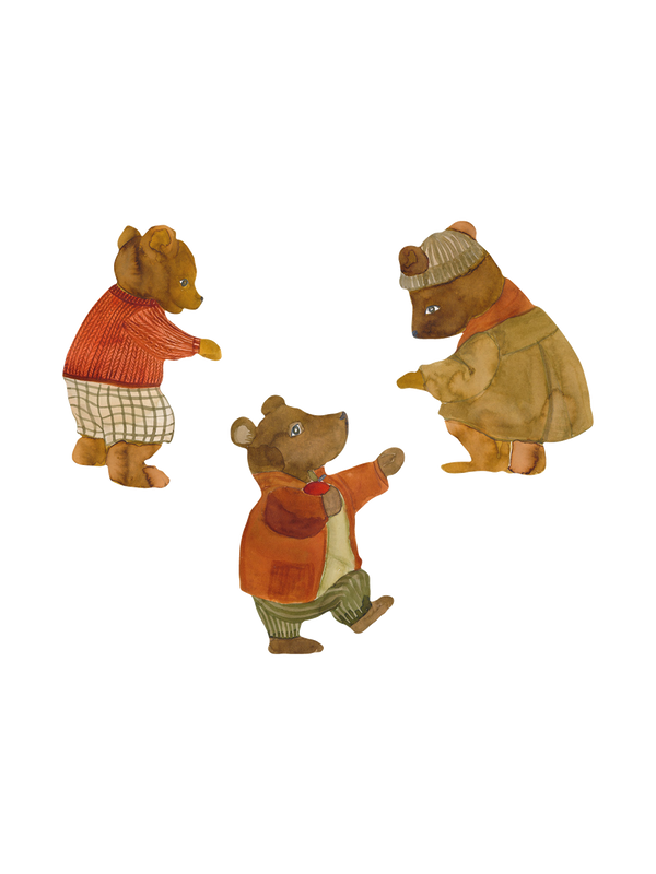 Wall sticker Wallstories Bear three little bears