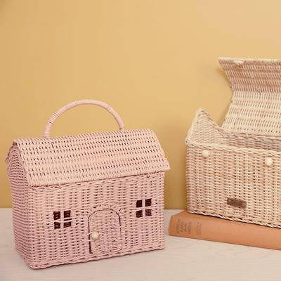 rattan basket house with handle Casa Clutch