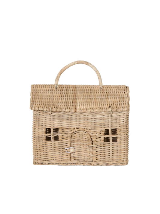 rattan basket house with handle Casa Clutch