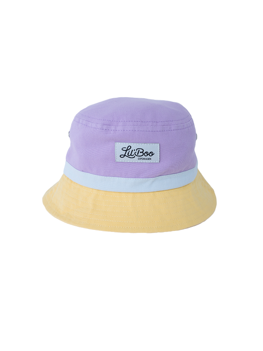 Block bucket hat purple/yellow