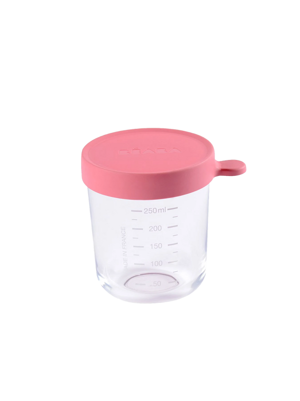 250 ml glass container with hermetic closure dark pink