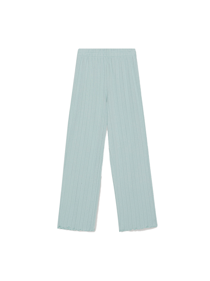 Pantaloni cropped pointelle in cotone biologico