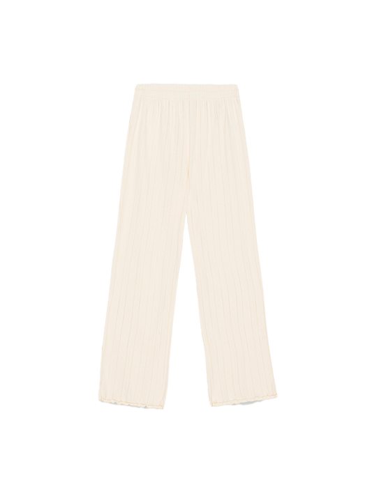 Organic cotton pointelle cropped pants