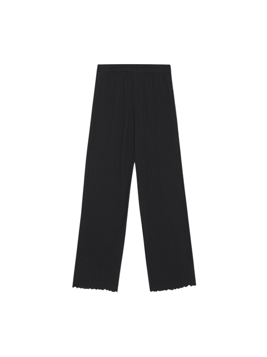 Pantaloni cropped pointelle in cotone biologico