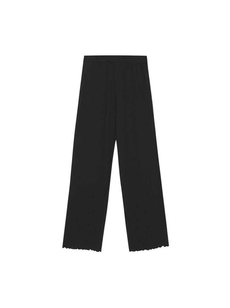 Pantaloni cropped pointelle in cotone biologico