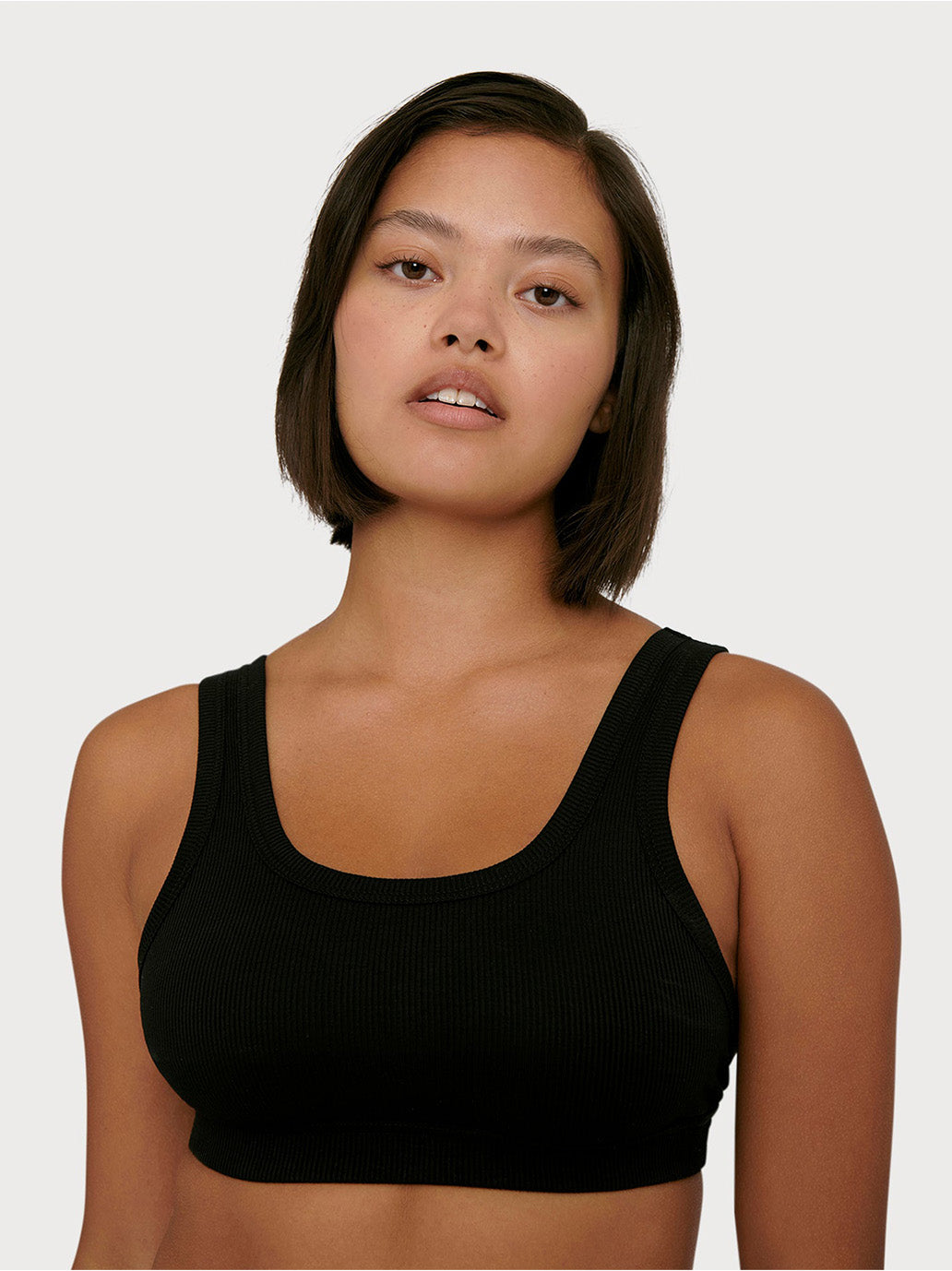 Organic cotton rib-flex tank bra