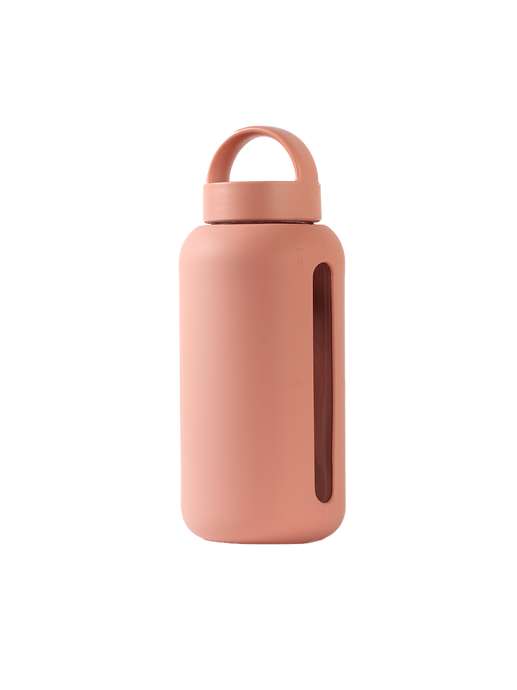 Day Bottle la botella de agua de vidrio con seguimiento de hidratación rose