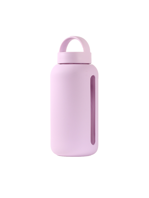 Day Bottle la botella de agua de vidrio con seguimiento de hidratación lilac