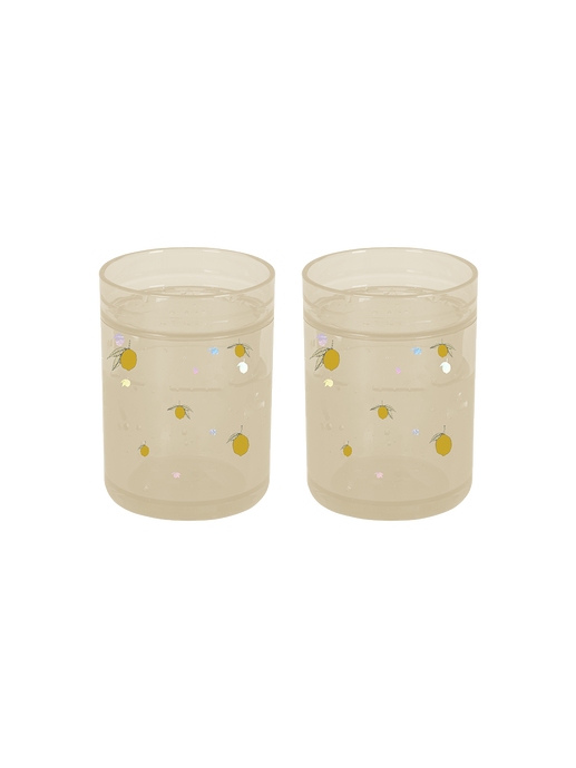 Glitter cups 2-pack lemon