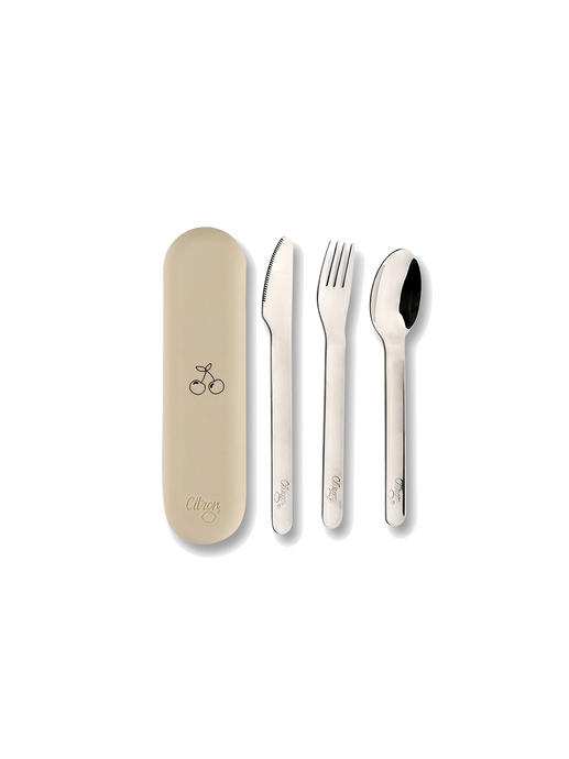 Cutlery travel set cream