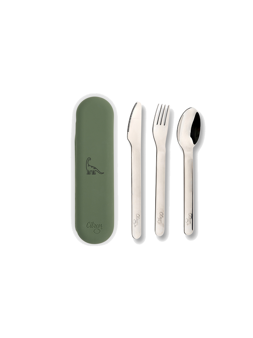 Cutlery travel set green