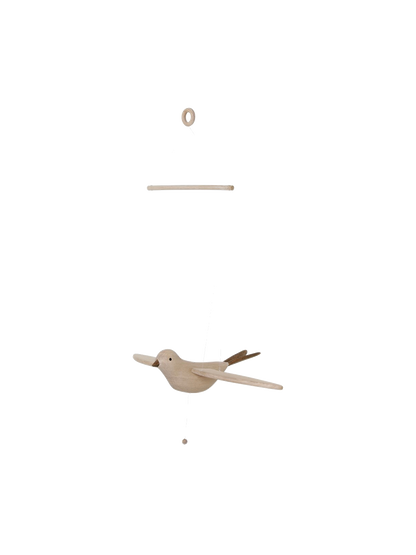 Móvil de pájaro koko volador de madera