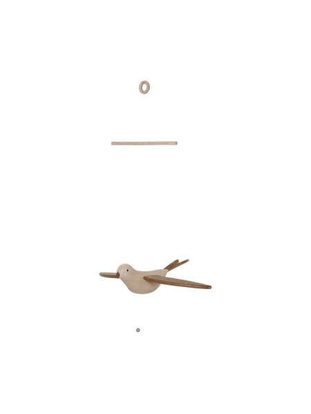 Wooden flying koko bird mobile