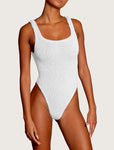 Square Neck swimsuit white