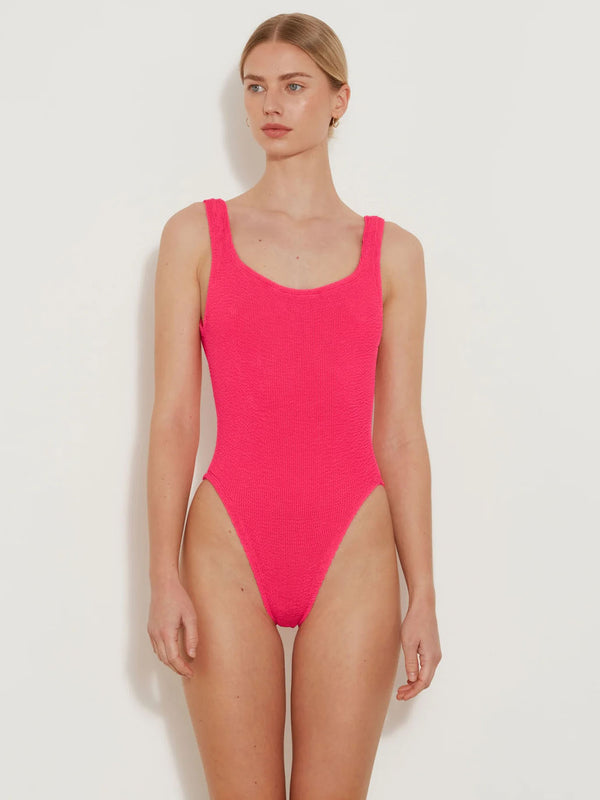 Square Neck swimsuit hot pink