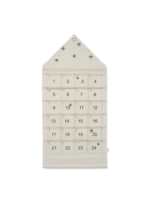 calendario dell'avvento in tela con scomparti