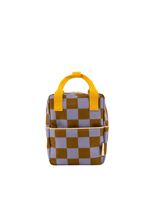 Small backpack Checkerboard blooming purple