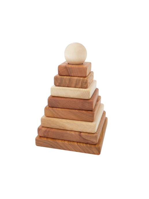 wooden square pyramid natural