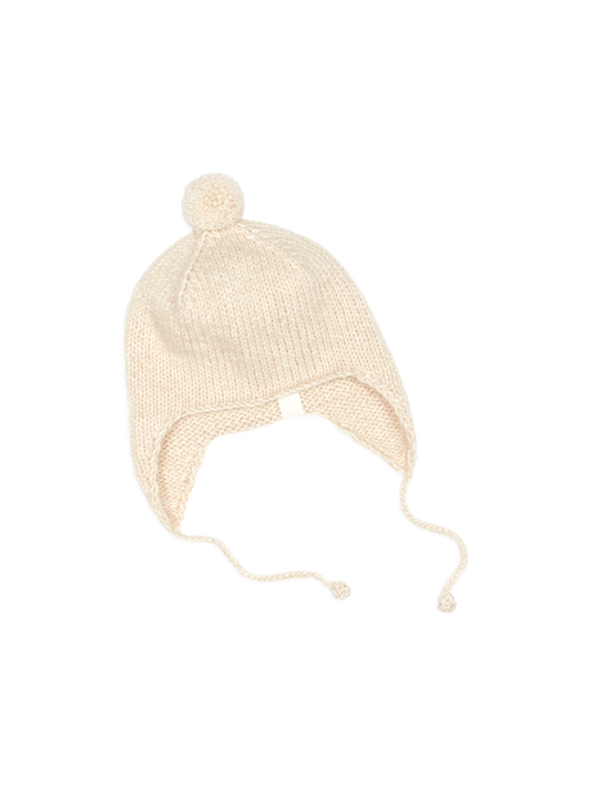 Cappello da neonato in lana merino con pompon