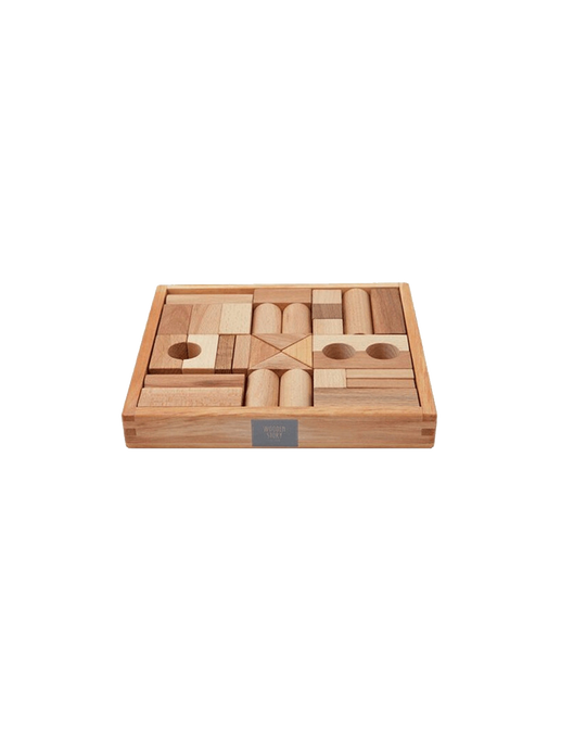 bloques de madera en caja de 30 uds. natural