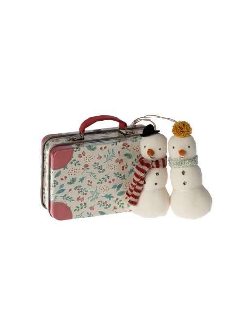 Christmas soft ornament in suitcase snowman