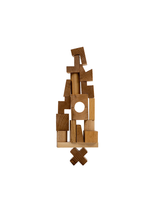 wooden puzzle tower