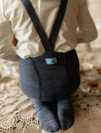 organic cotton tights with vintage suspenders denim