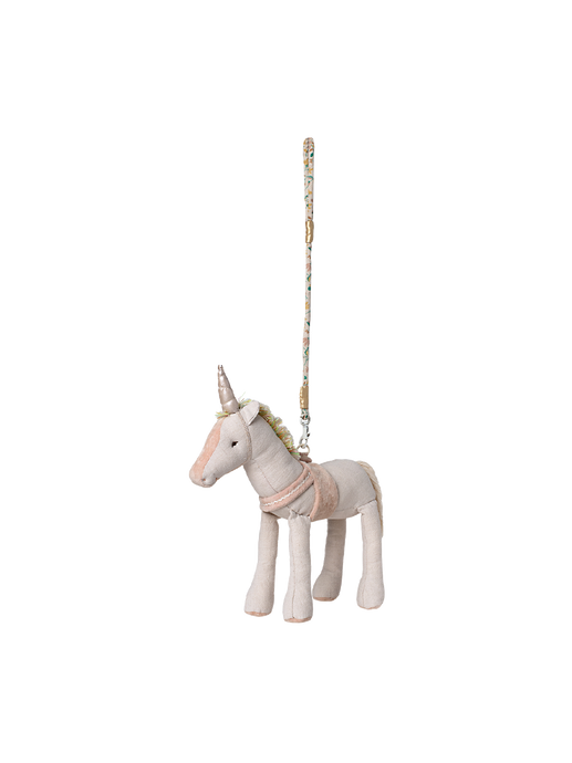 Retro horse on a leash unicorn