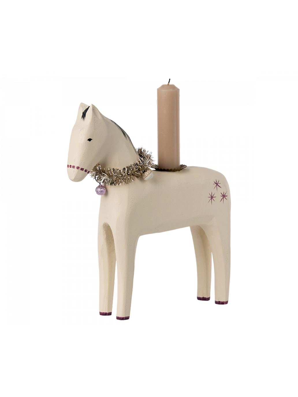 Wooden horse candle holder Large