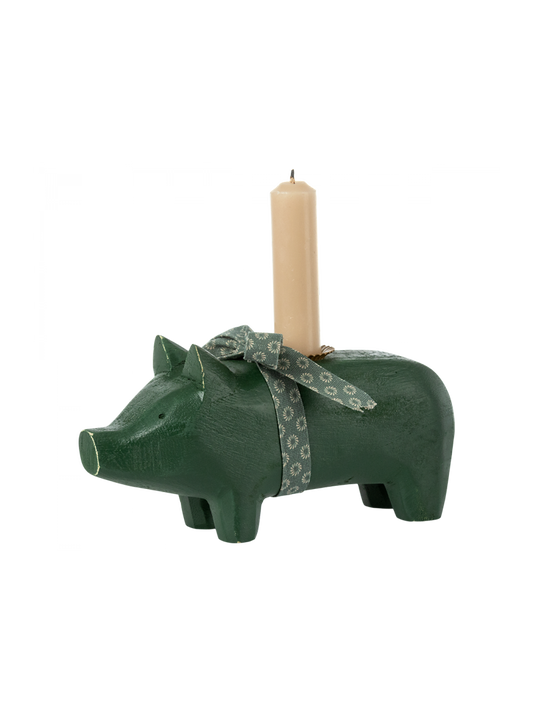 Wooden pig candle holder Medium