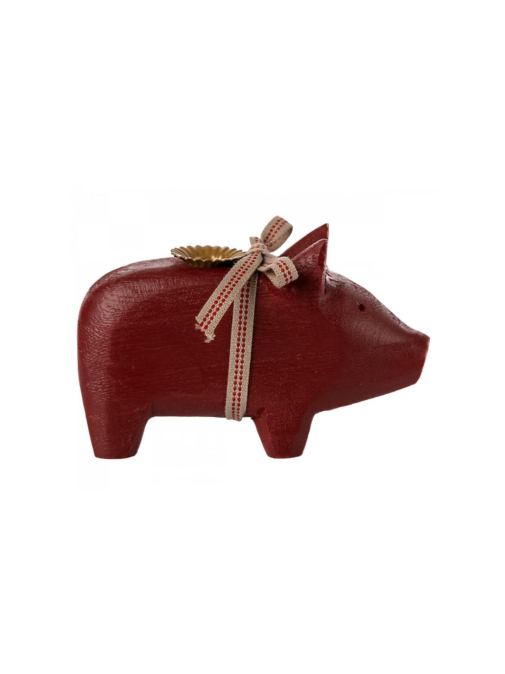 Wooden pig candle holder Small