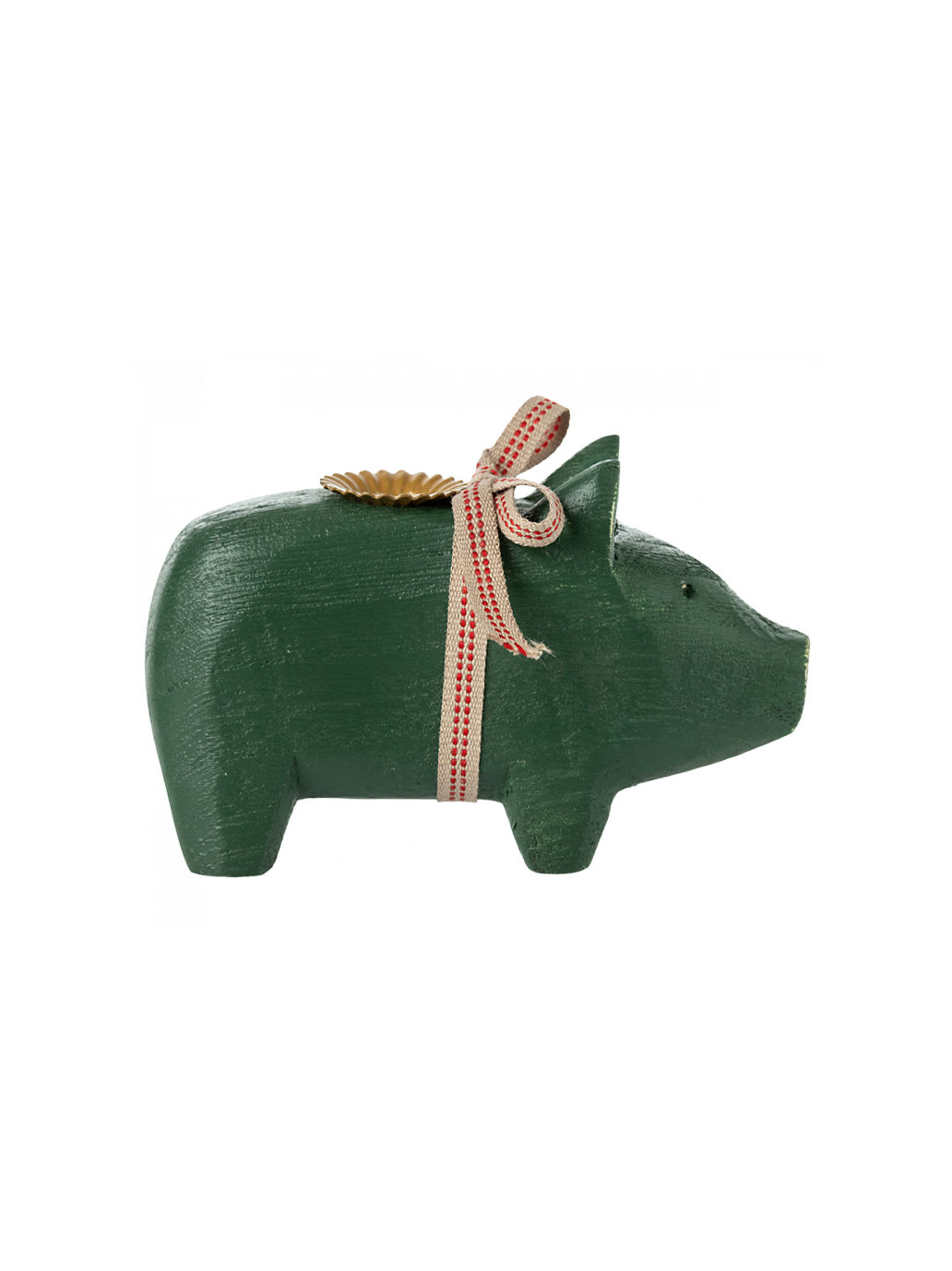 Wooden pig candle holder Small