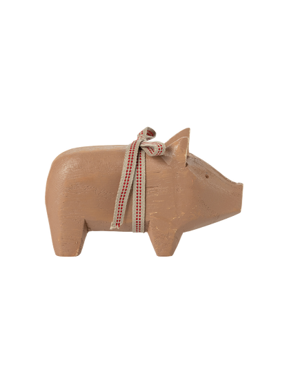 Small wooden Christmas pig