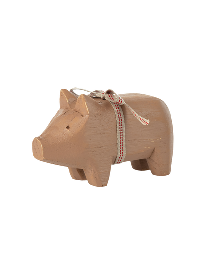 Small wooden Christmas pig