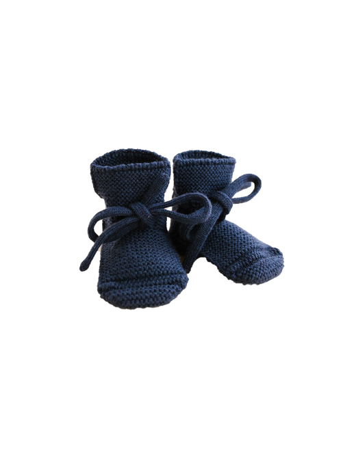 soft merino wool booties blue