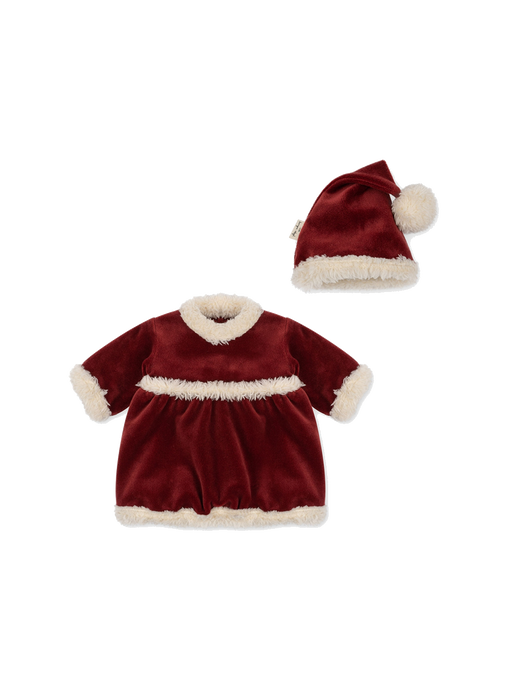 Doll christmas dress jolly red