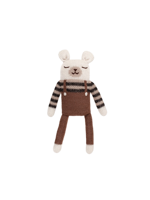 Soft alpaca cuddly toy polar bear nut overalls