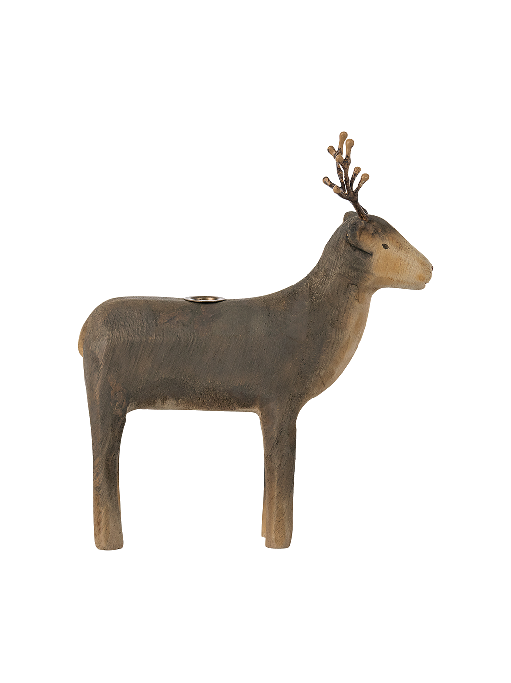 Wooden candle holder Reindeer