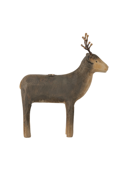 Wooden candle holder Reindeer