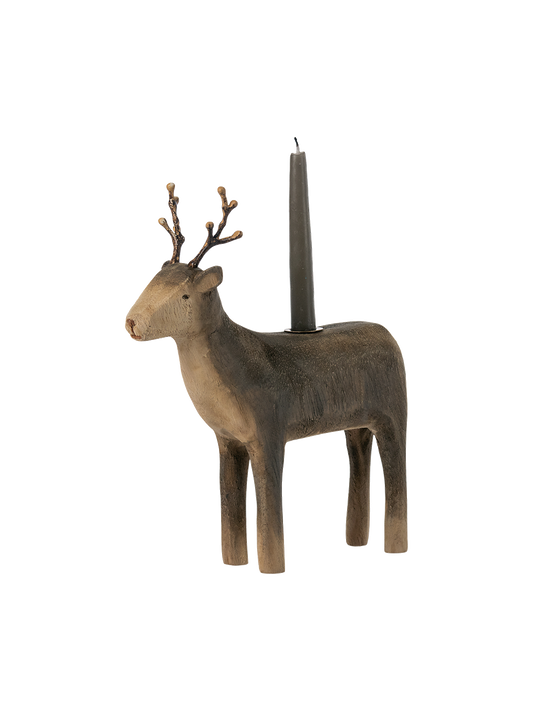 Wooden candle holder Reindeer