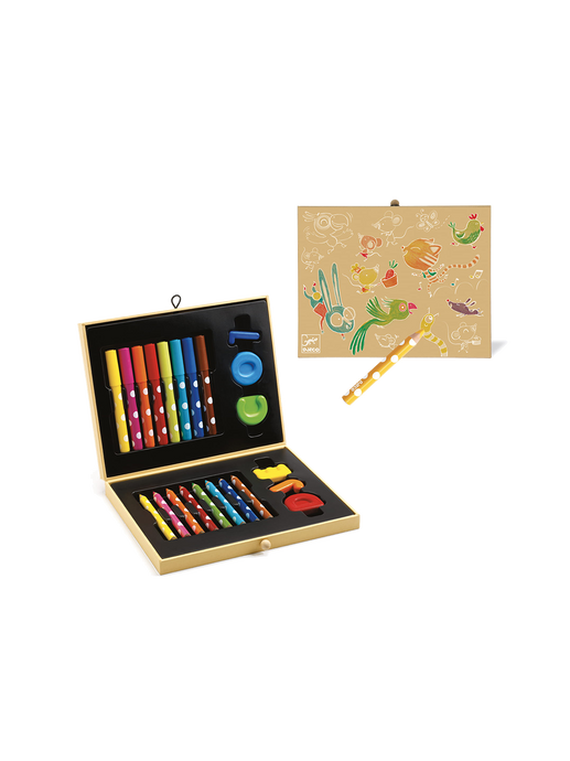 Caja artística de colores.